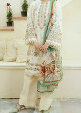 Grace Z-(S1275) - Stitched Embroidered 3pc Lawn Dress With Printed Munar Dupatta.